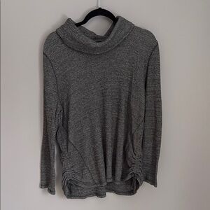 J. Jill Cotton Waffle Knit Cowl Neck Sweatshirt